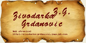 Živodarka Grdanović vizit kartica